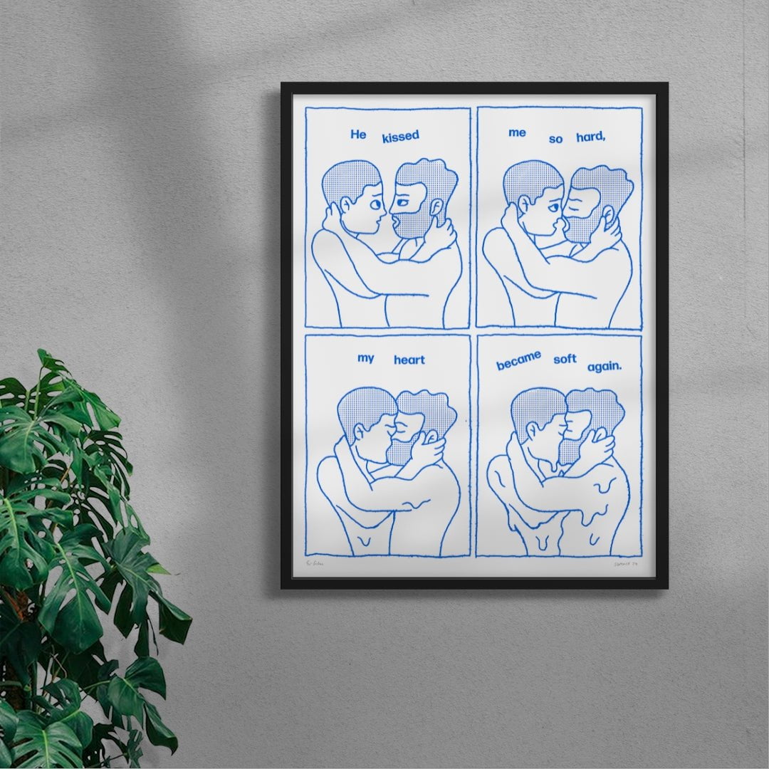 Kiss Me Harder contemporary wall art print by Eric Schwarz - sold by DROOL