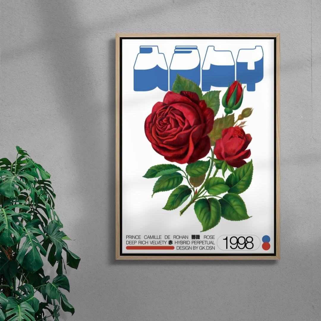 Hybrid Rose contemporary wall art print by George Kempster - sold by DROOL
