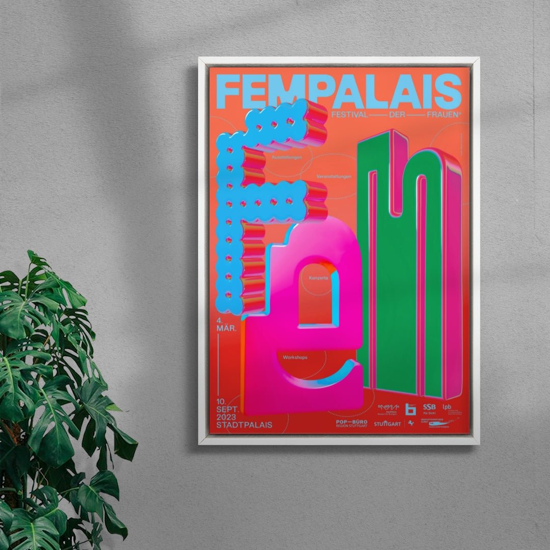 FemPalais - Festival of Women contemporary wall art print by Malena Kronschnabl - sold by DROOL