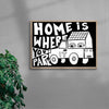 HOME IS WHERE YOU PARK IT contemporary wall art print by Max Blackmore - sold by DROOL