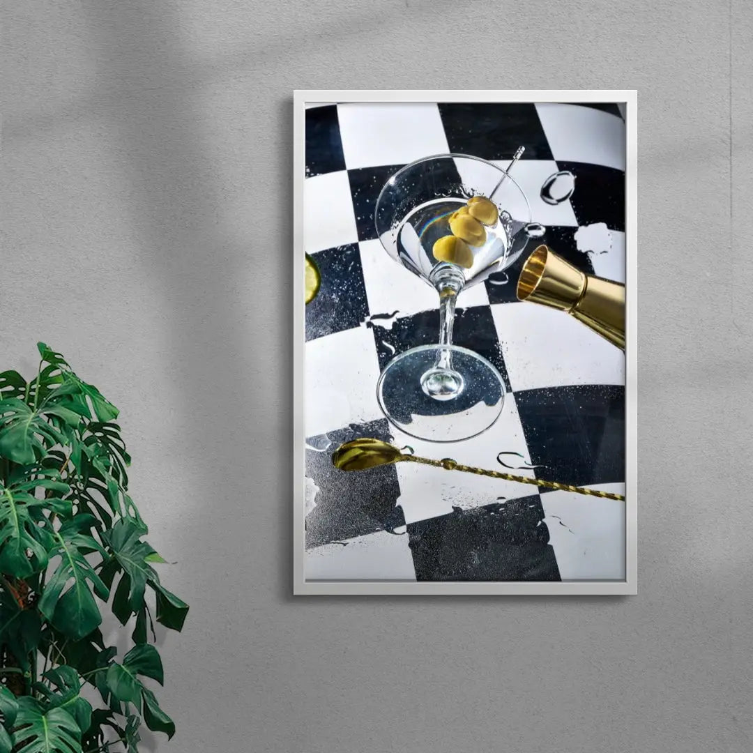 Spilled Martini contemporary wall art print by Paraiso Estudio - sold by DROOL