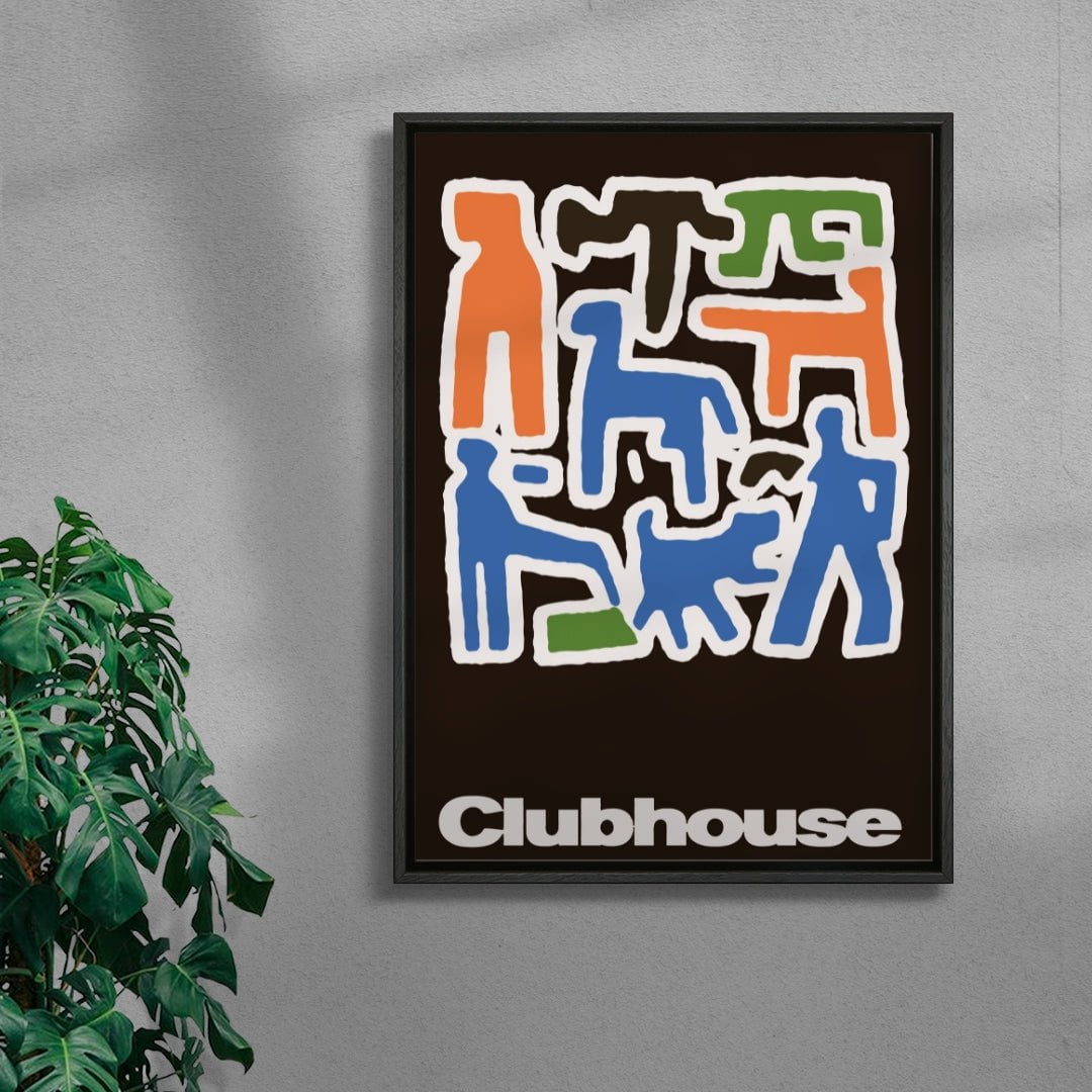Clubhouse contemporary wall art print by Will Da Costa - sold by DROOL