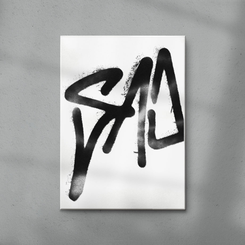 SAD contemporary wall art print by Sven Silk - sold by DROOL