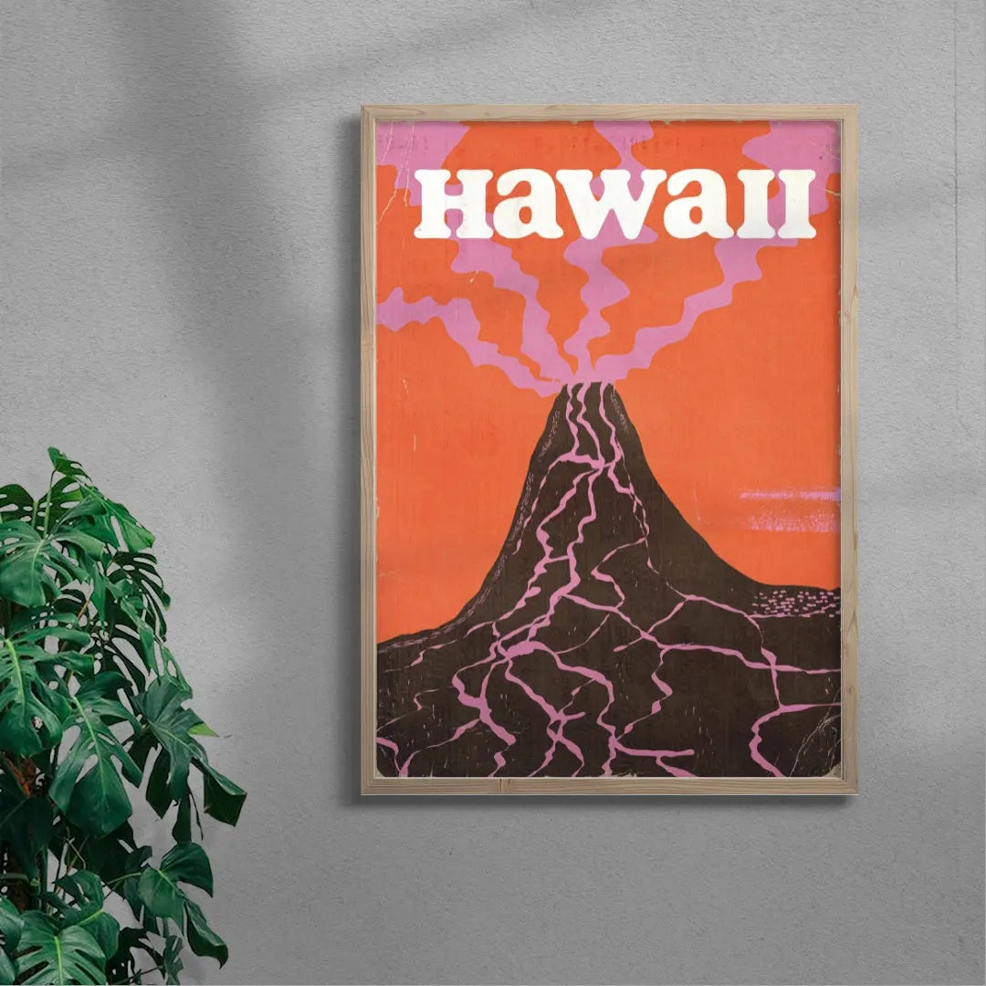 Retro Hawaii Volcano