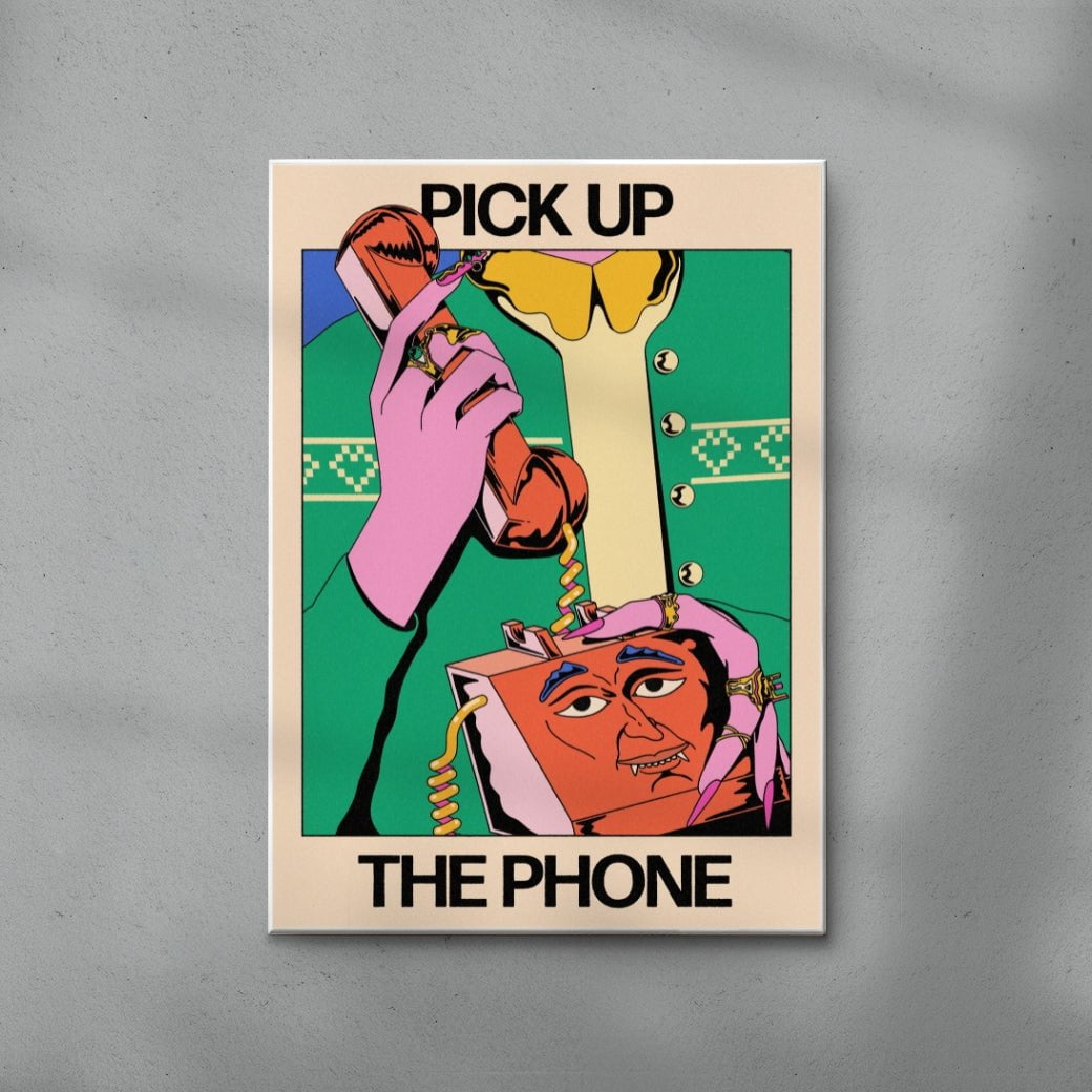 Hot Line Call contemporary wall art print by Azaazelus - sold by DROOL