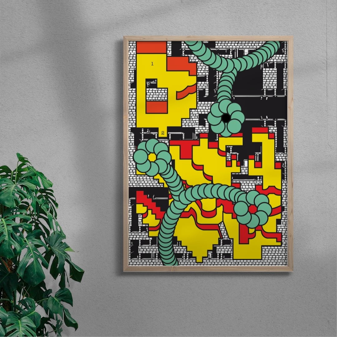 Structures & Bricks contemporary wall art print by Naia Escribano - sold by DROOL