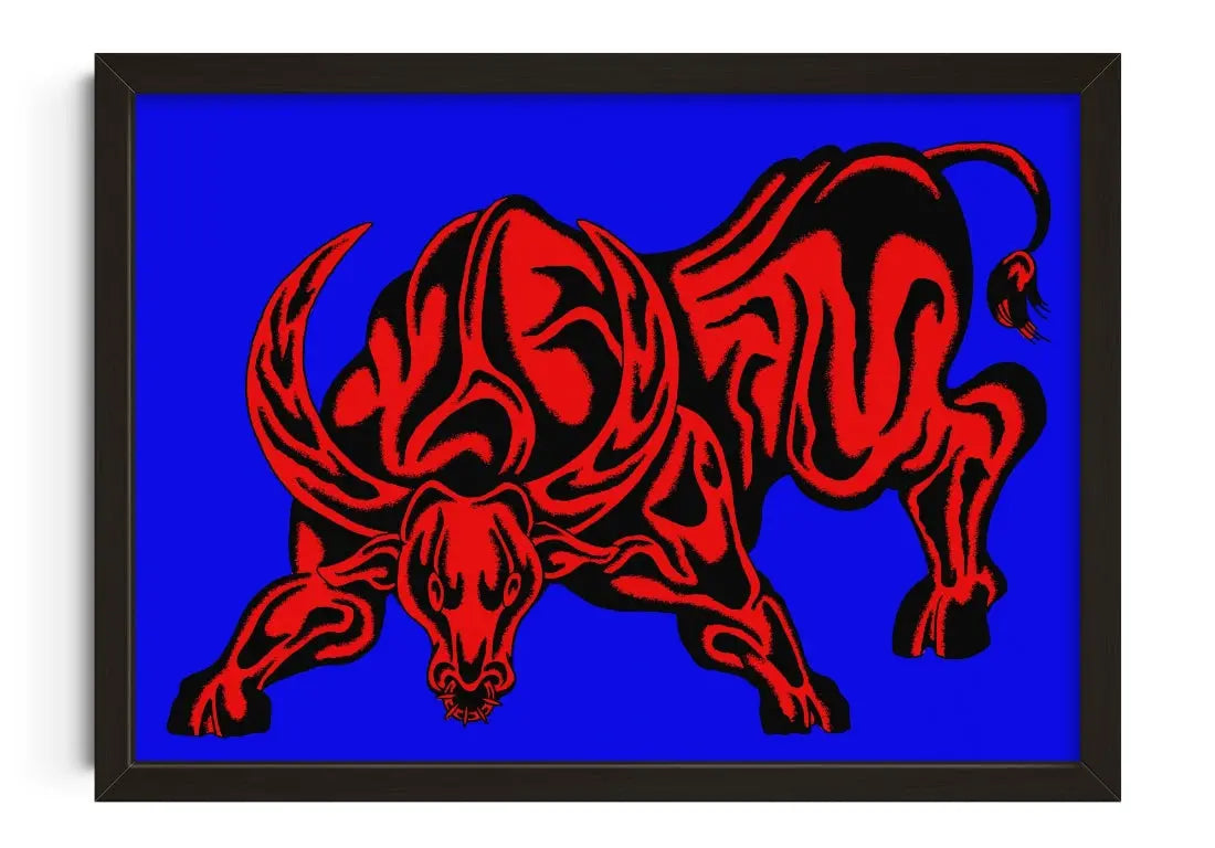 牛 bull contemporary art print by Lanceleee - sold by DROOL
