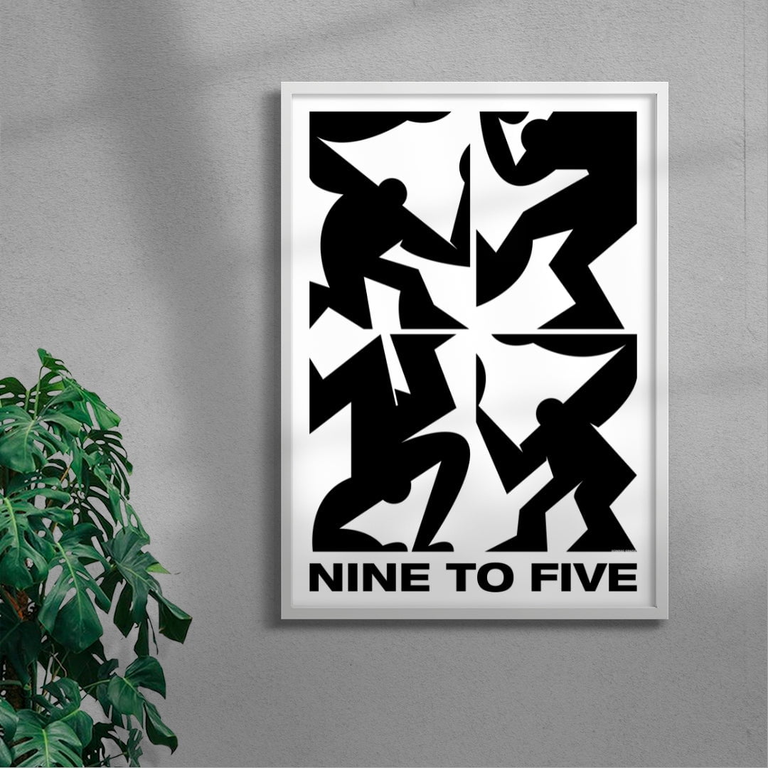 NINE TO FIVE contemporary wall art print by Konrad Grafik - sold by DROOL