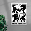 NINE TO FIVE contemporary wall art print by Konrad Grafik - sold by DROOL