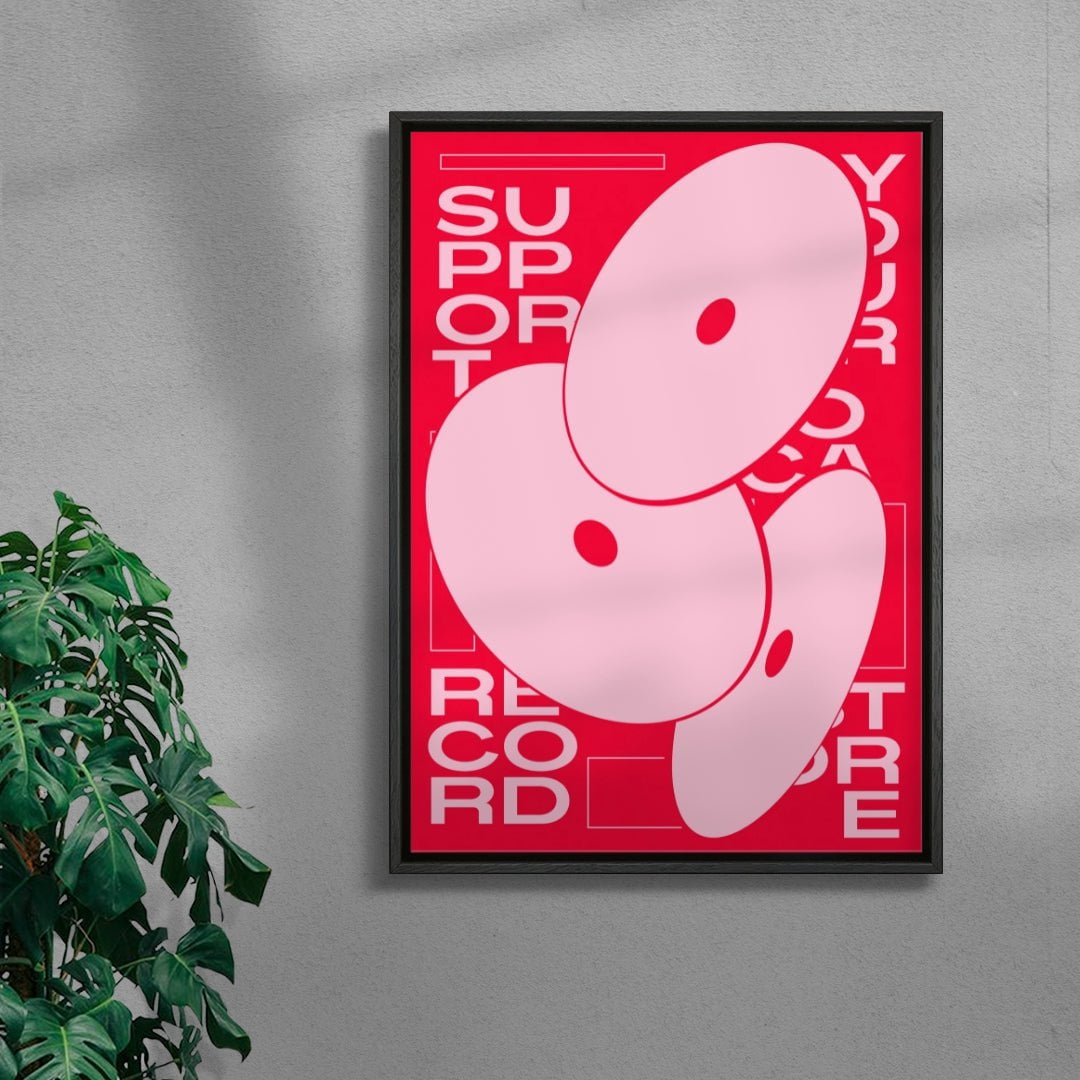 Support Your Local Record Store contemporary wall art print by Jérôme Bizien - sold by DROOL