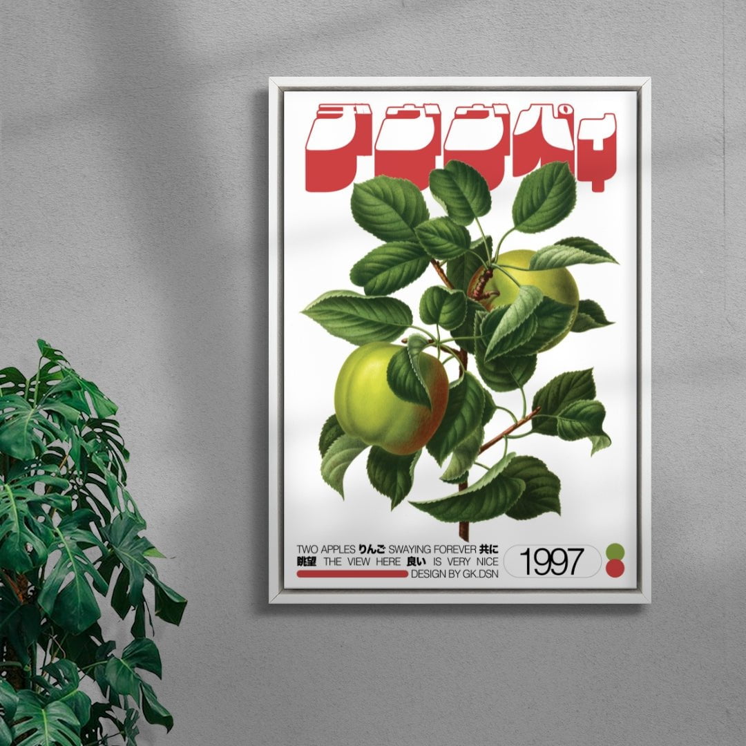 Two Apples contemporary wall art print by George Kempster - sold by DROOL
