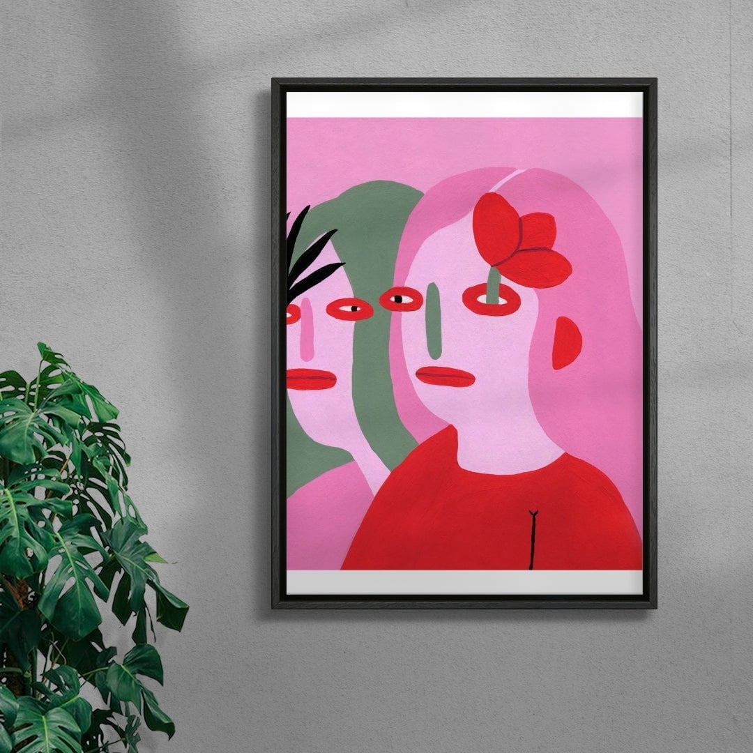 Flora contemporary wall art print by Kissi Ussuki - sold by DROOL