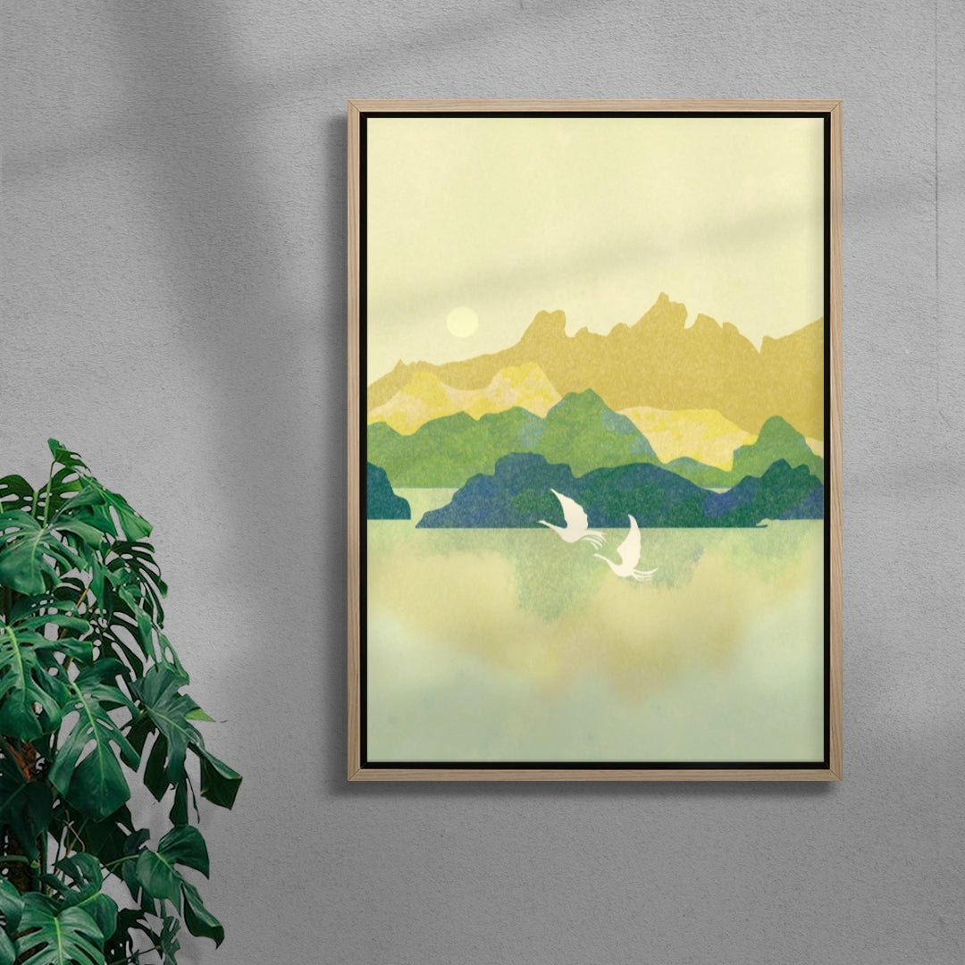 Walthamstow Wetlands contemporary wall art print by Lily Kong - sold by DROOL