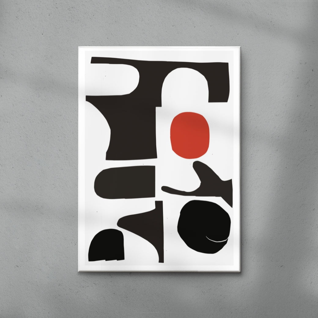 Red Sun Print contemporary wall art print by Rikki Hewitt - sold by DROOL