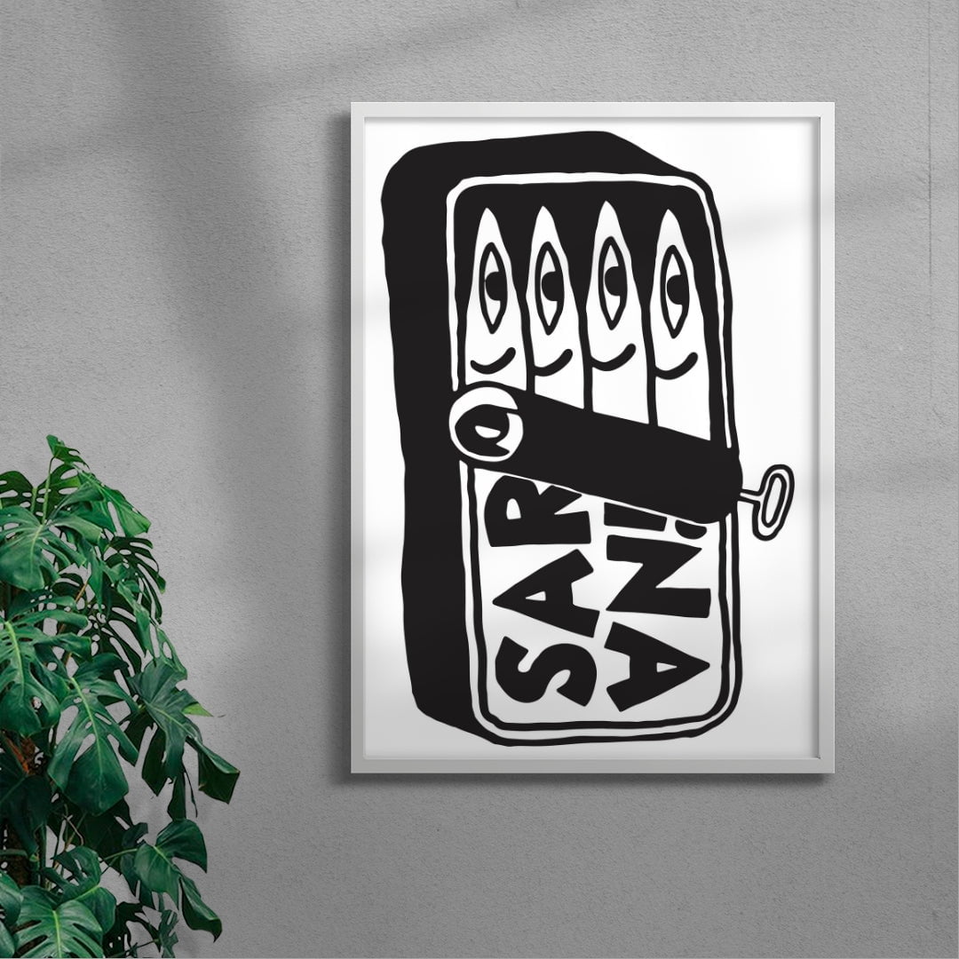 Sardina contemporary wall art print by Max Blackmore - sold by DROOL