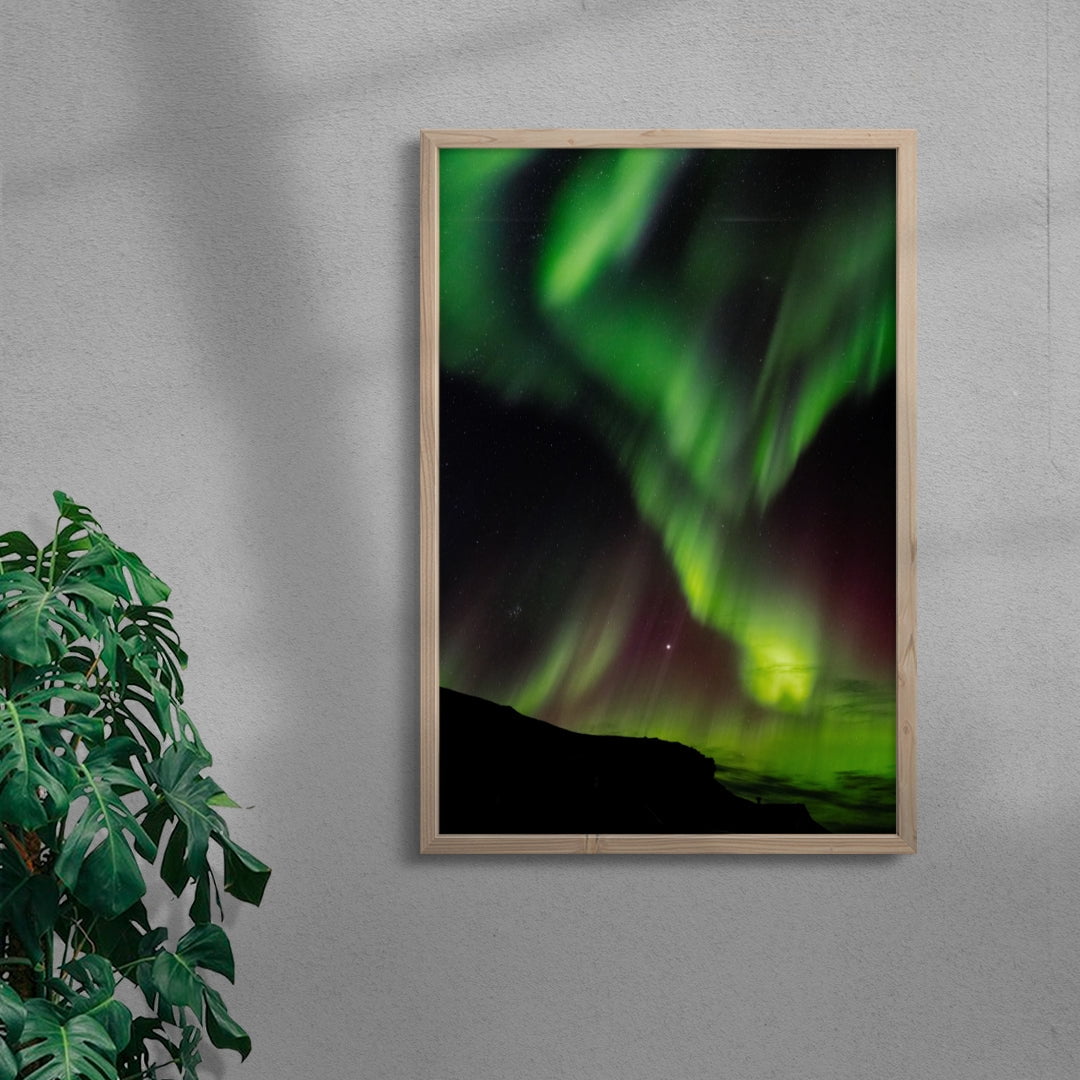 Green Aurora contemporary wall art print by Steven Piper - sold by DROOL