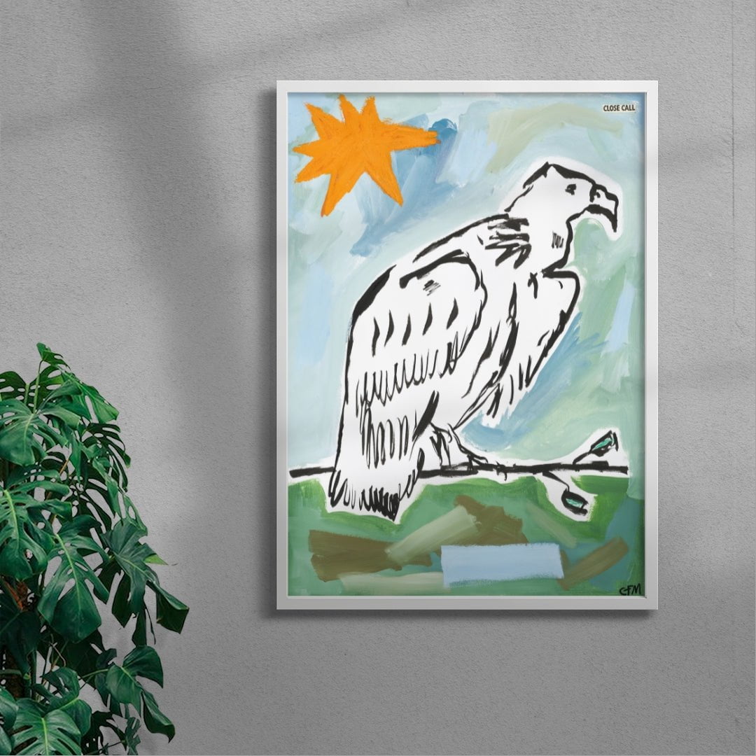 Vulture Watching contemporary wall art print by Caitlin Flood-Molyneux - sold by DROOL