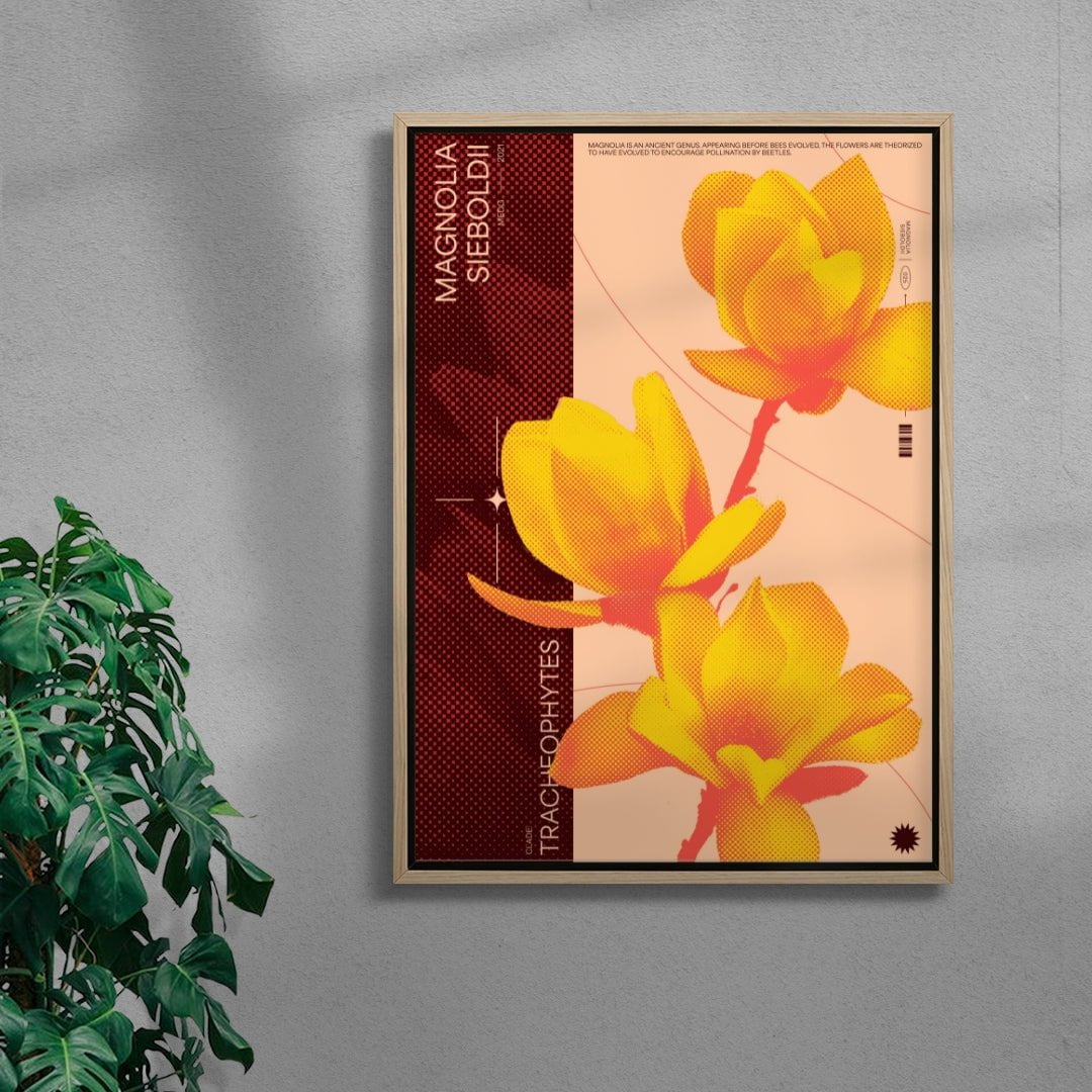 Magnolia contemporary wall art print by MEDG - sold by DROOL