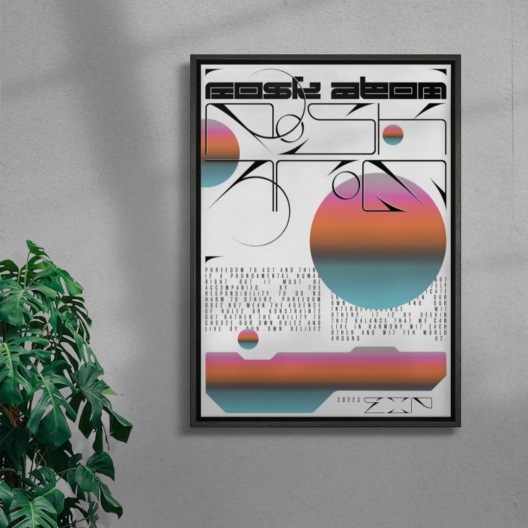 Rosk Atom contemporary wall art print by Jules Bigot - sold by DROOL