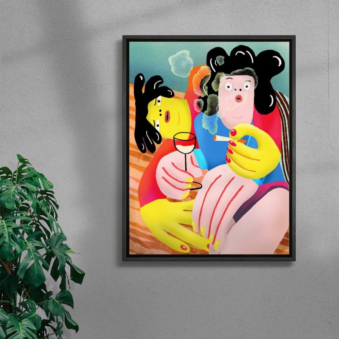 Wine Time contemporary wall art print by Nina Bachmann - sold by DROOL
