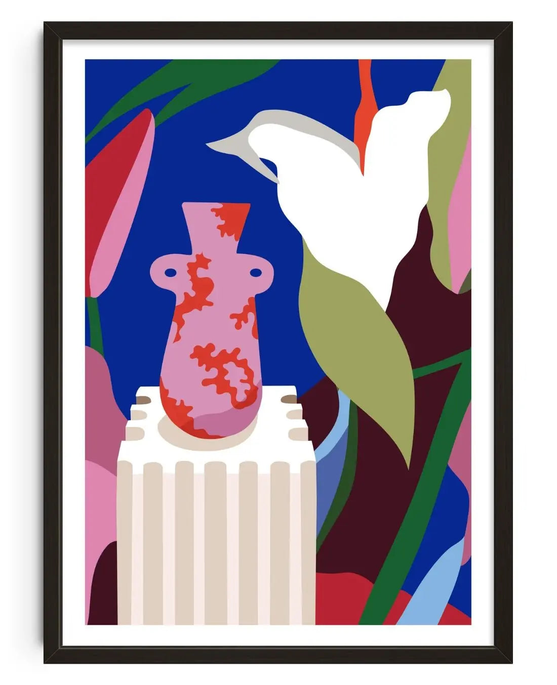 Lily Vase contemporary wall art print by Kim Van Vuuren - sold by DROOL