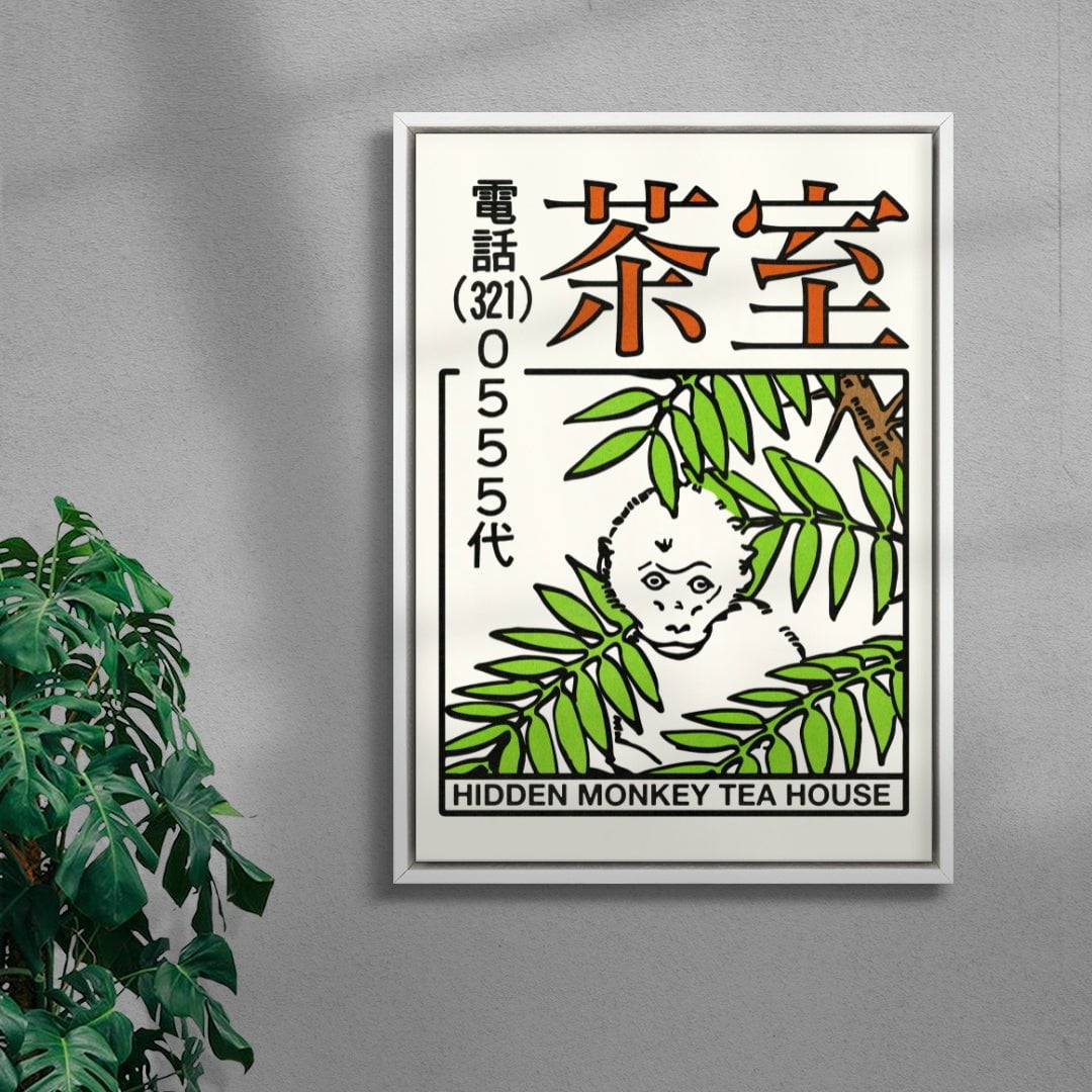 Hidden Monkey contemporary wall art print by Othman Zougam - sold by DROOL