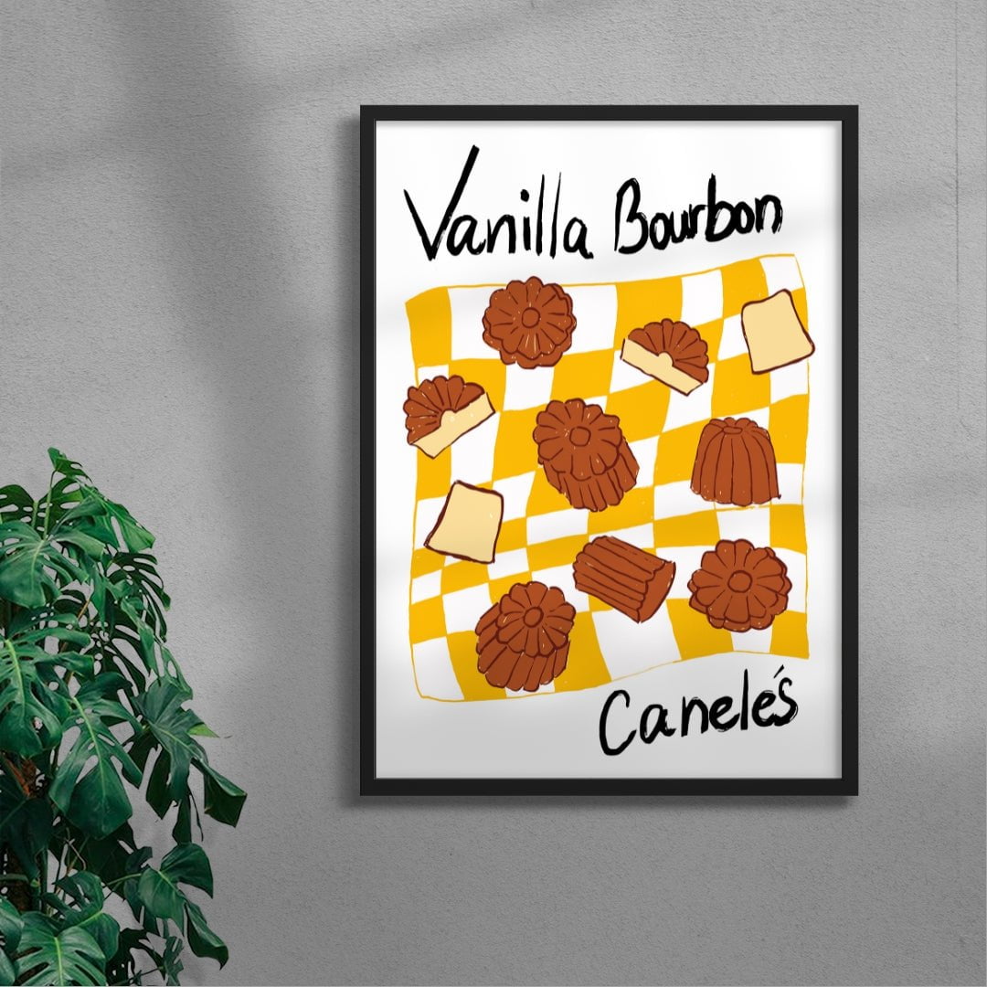 Vanilla Bourbon Caneles contemporary wall art print by DROOL Collective - sold by DROOL