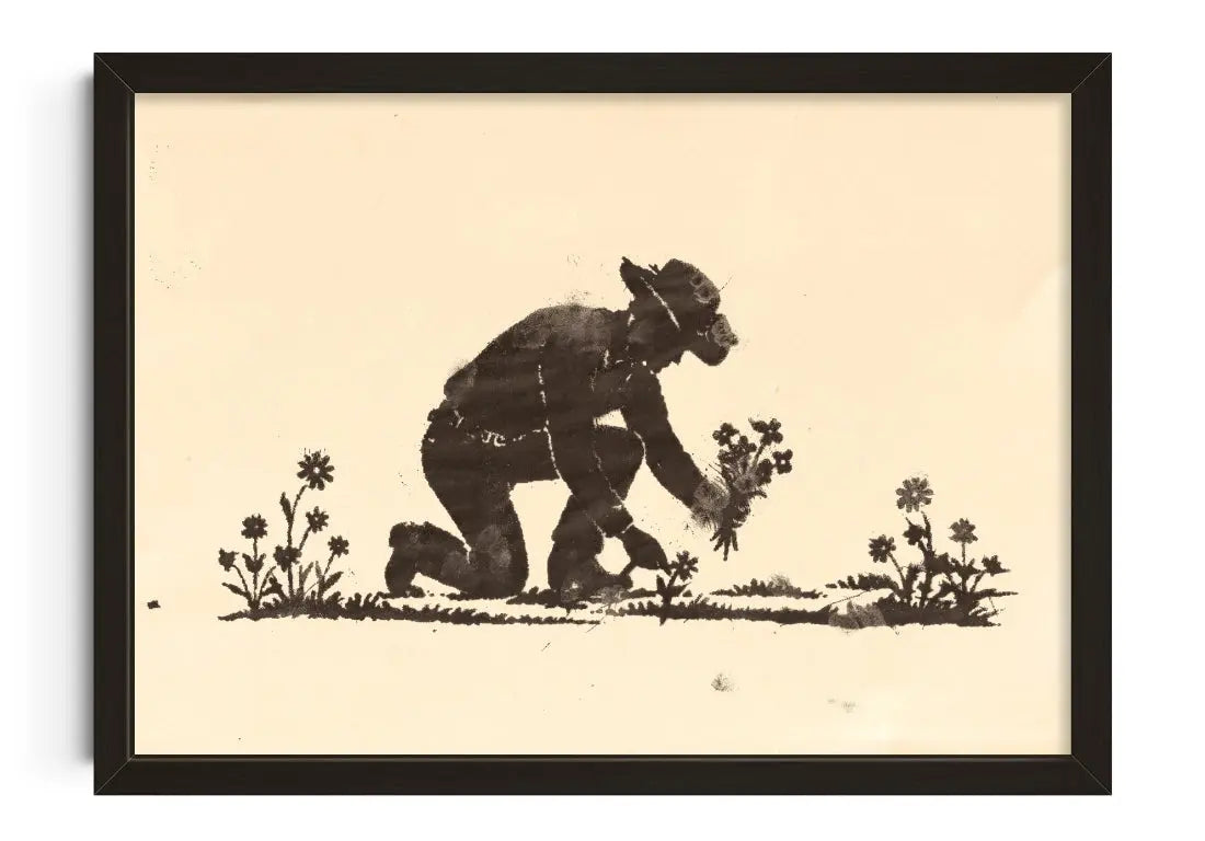 Cowboy Flowers contemporary art print by Jordan Schiffer - sold by DROOL