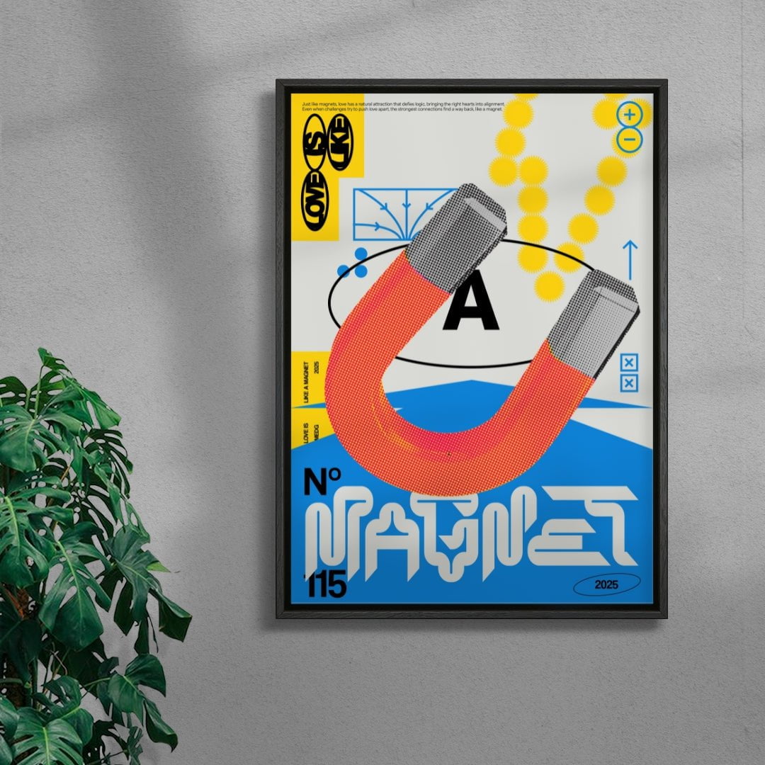 Love Is Like A Magnet contemporary wall art print by MEDG - sold by DROOL