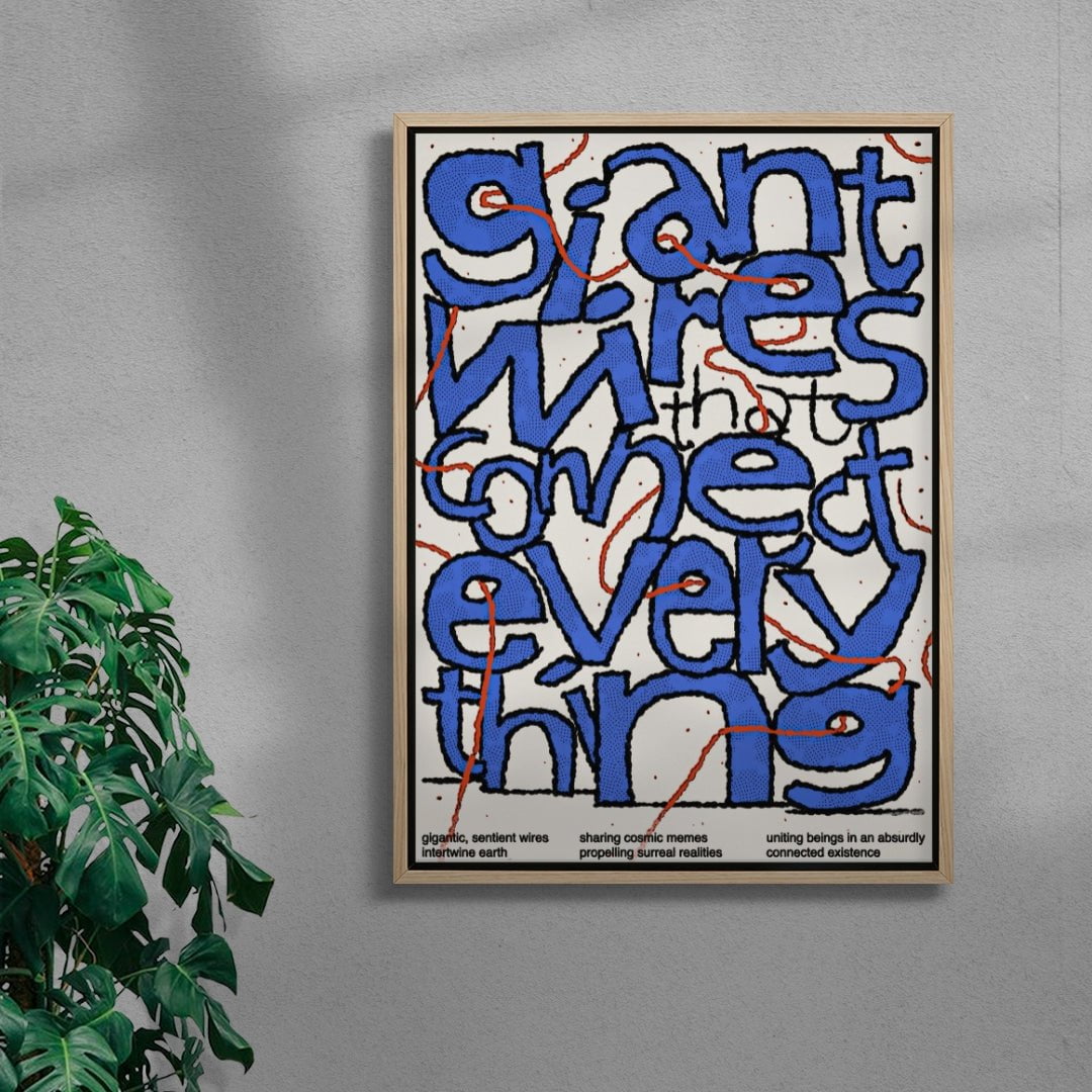 Wires contemporary wall art print by Jorge Santos - sold by DROOL