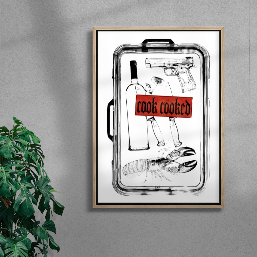 Cook Cooked contemporary wall art print by DEINSVIBING - sold by DROOL