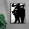 Black cat contemporary wall art print by Konrad Grafik - sold by DROOL