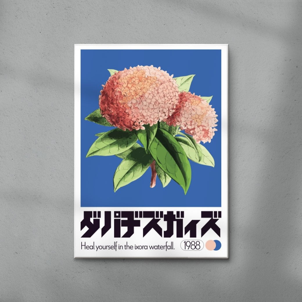 Ixora Waterfall contemporary wall art print by George Kempster - sold by DROOL