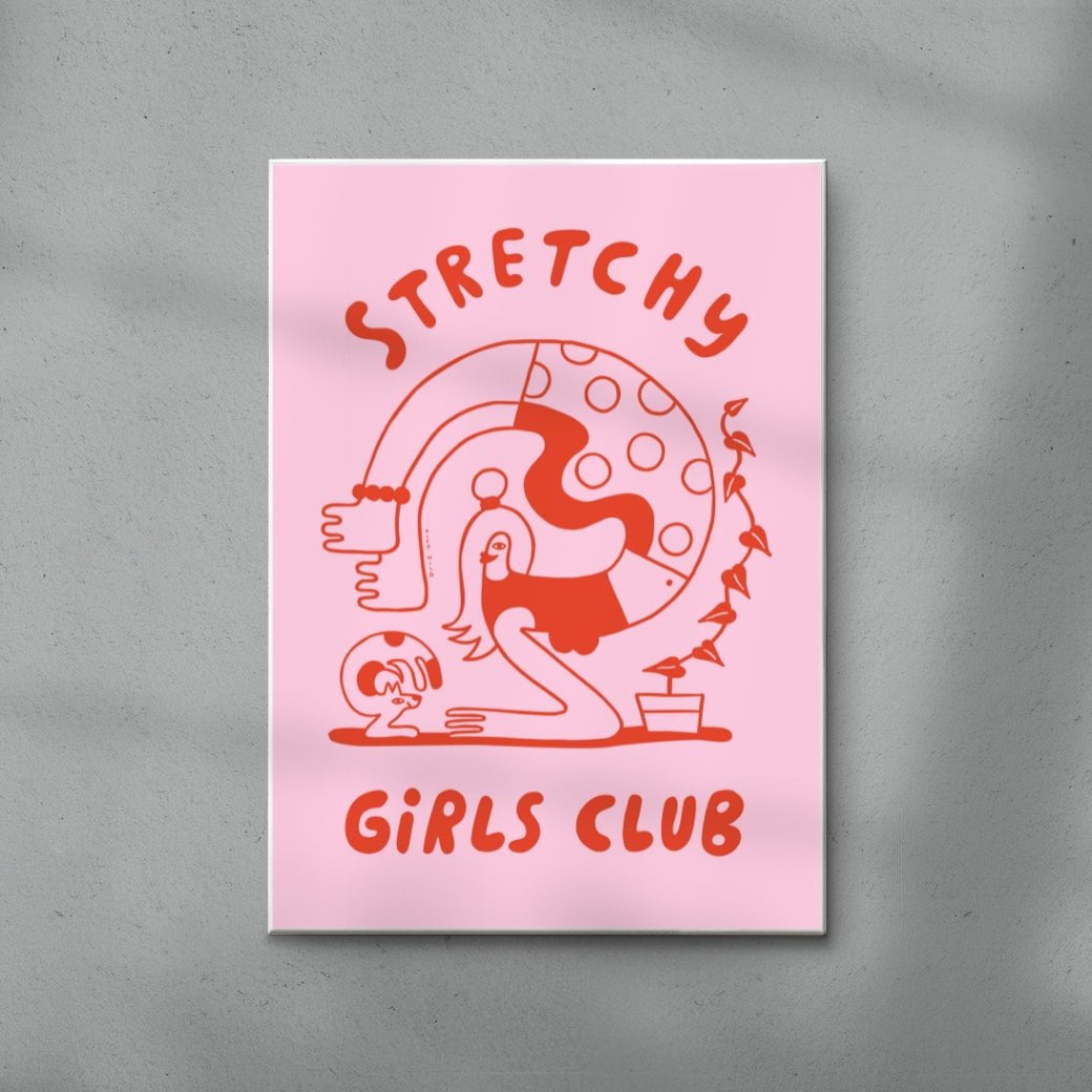 Stretchy Girls Club contemporary wall art print by Aley Wild - sold by DROOL