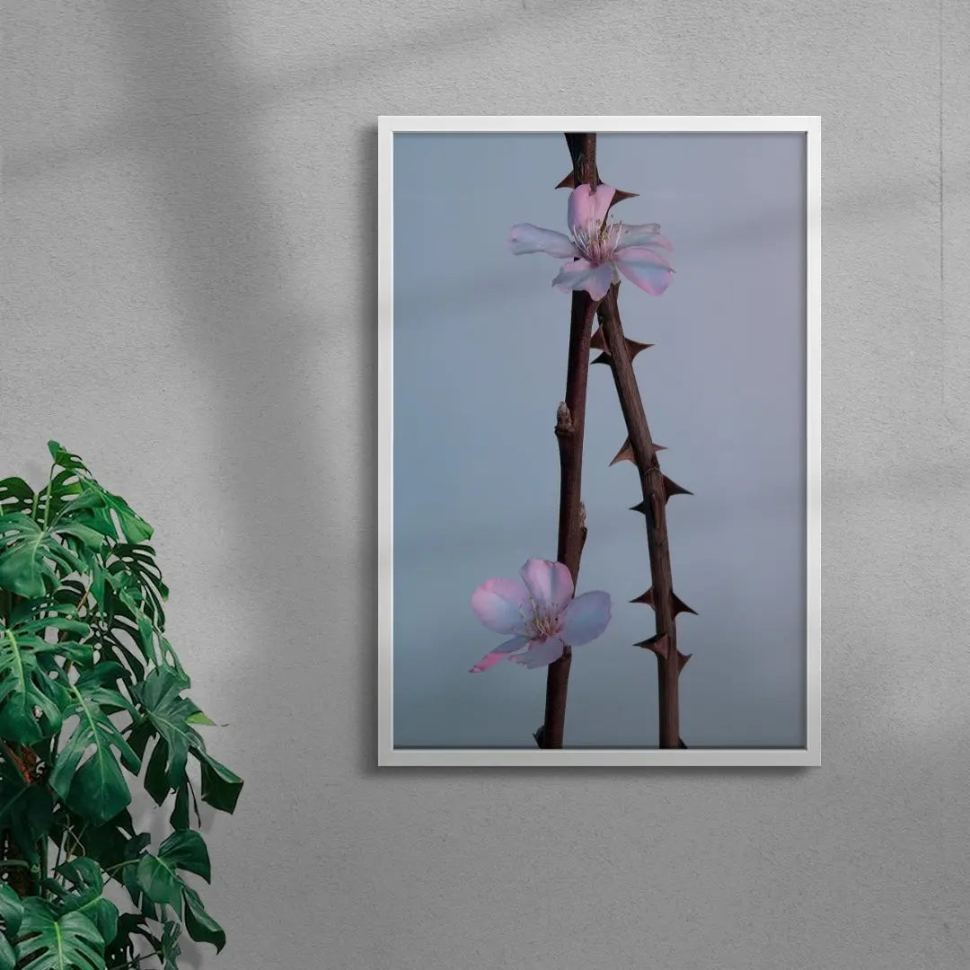 Pink thorns contemporary wall art print by Rowan Spray - sold by DROOL