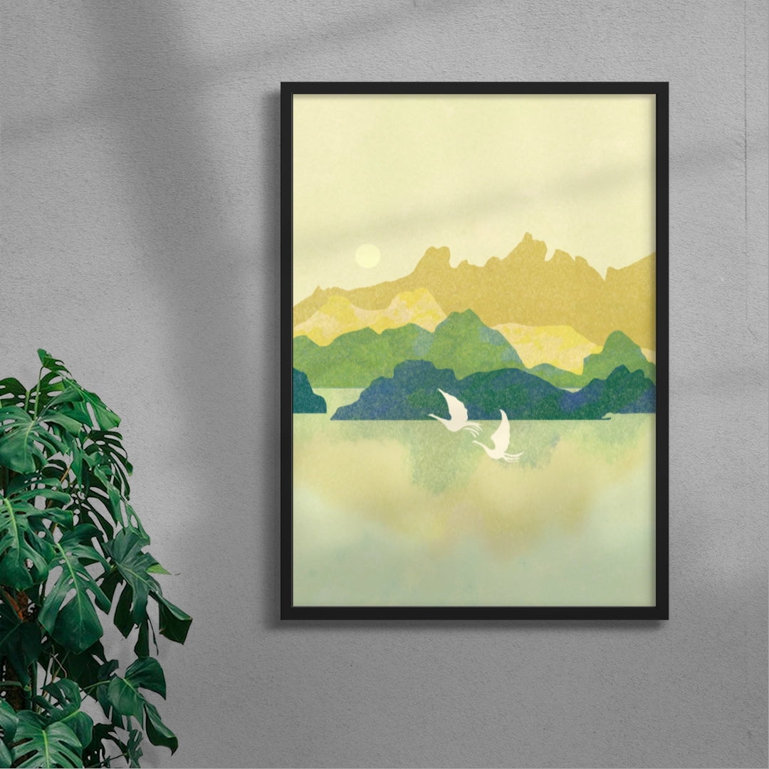 Walthamstow Wetlands contemporary wall art print by Lily Kong - sold by DROOL