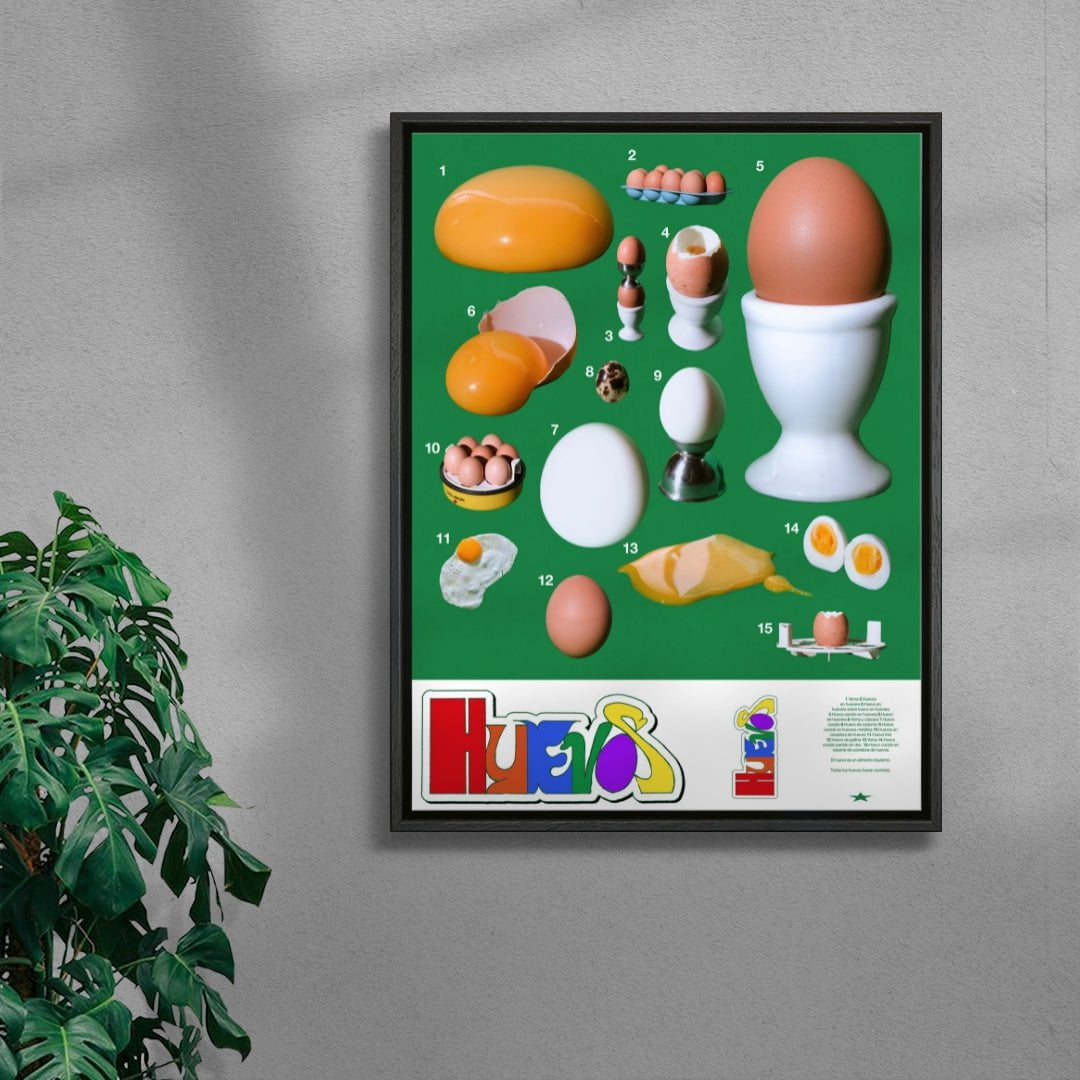 Huevos 2 (Eggs 2) contemporary wall art print by Miguel Vides - sold by DROOL
