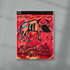 Bull and bones contemporary wall art print by Billy Bagilhole - sold by DROOL
