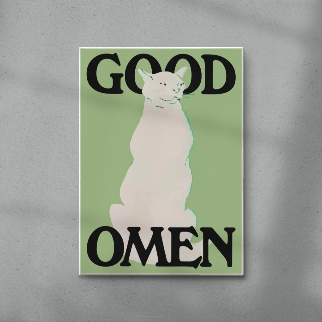 Good Omen (Green) contemporary wall art print by Utsav Verma - sold by DROOL