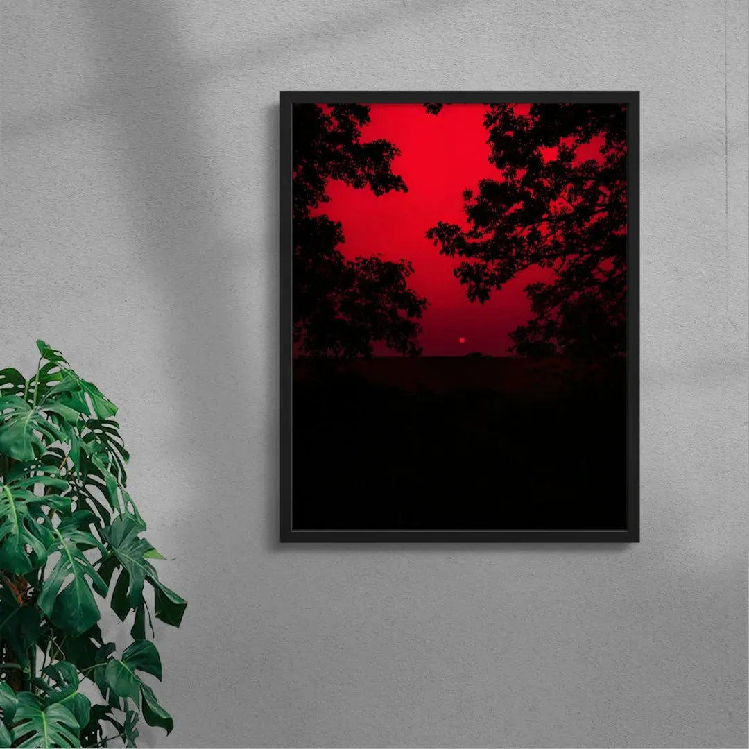 Red Sunset contemporary wall art print by Andrew Tesdahl - sold by DROOL