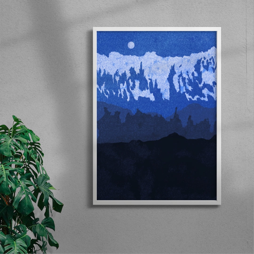 Fagurhólsm (triptych 2) contemporary wall art print by Lily Kong - sold by DROOL