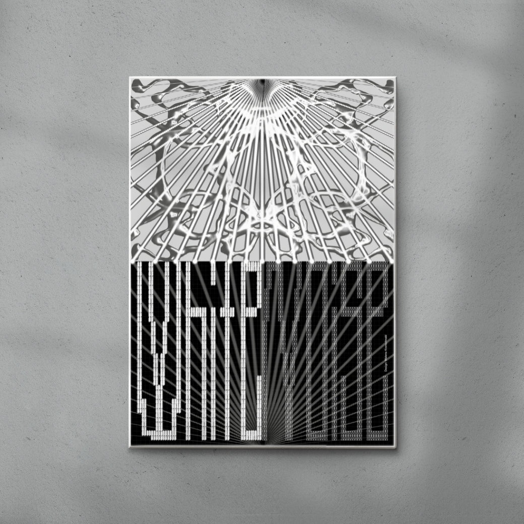 White Noise contemporary wall art print by Malena Kronschnabl - sold by DROOL