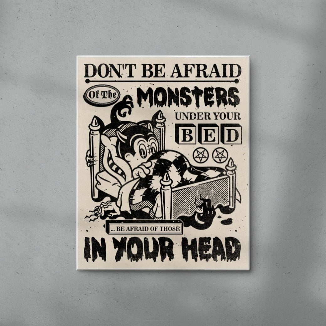 Monsters In Your Head contemporary wall art print by Laserblazt - sold by DROOL