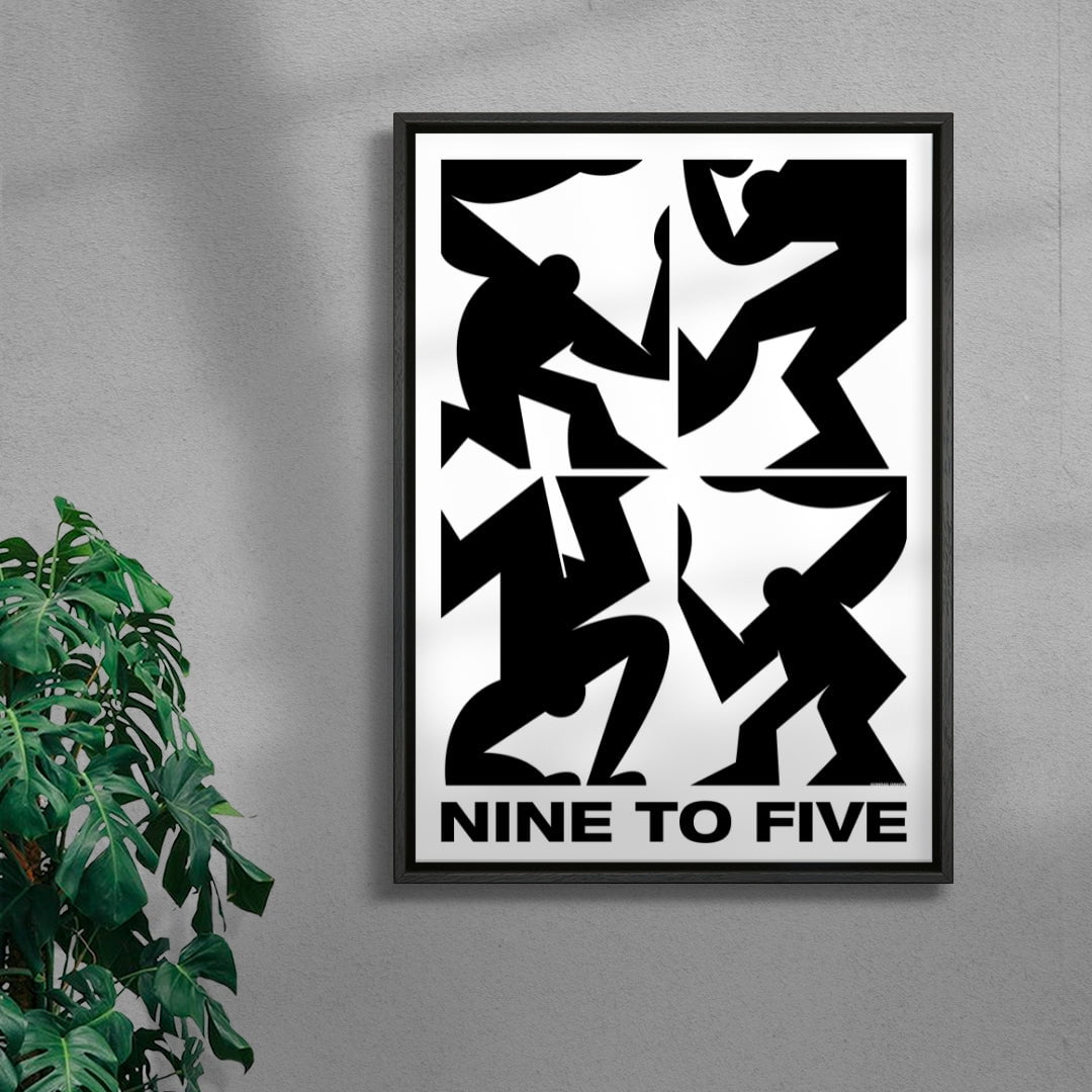 NINE TO FIVE contemporary wall art print by Konrad Grafik - sold by DROOL