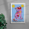 Cerberus In Pink And Blue contemporary wall art print by Kwonny - sold by DROOL