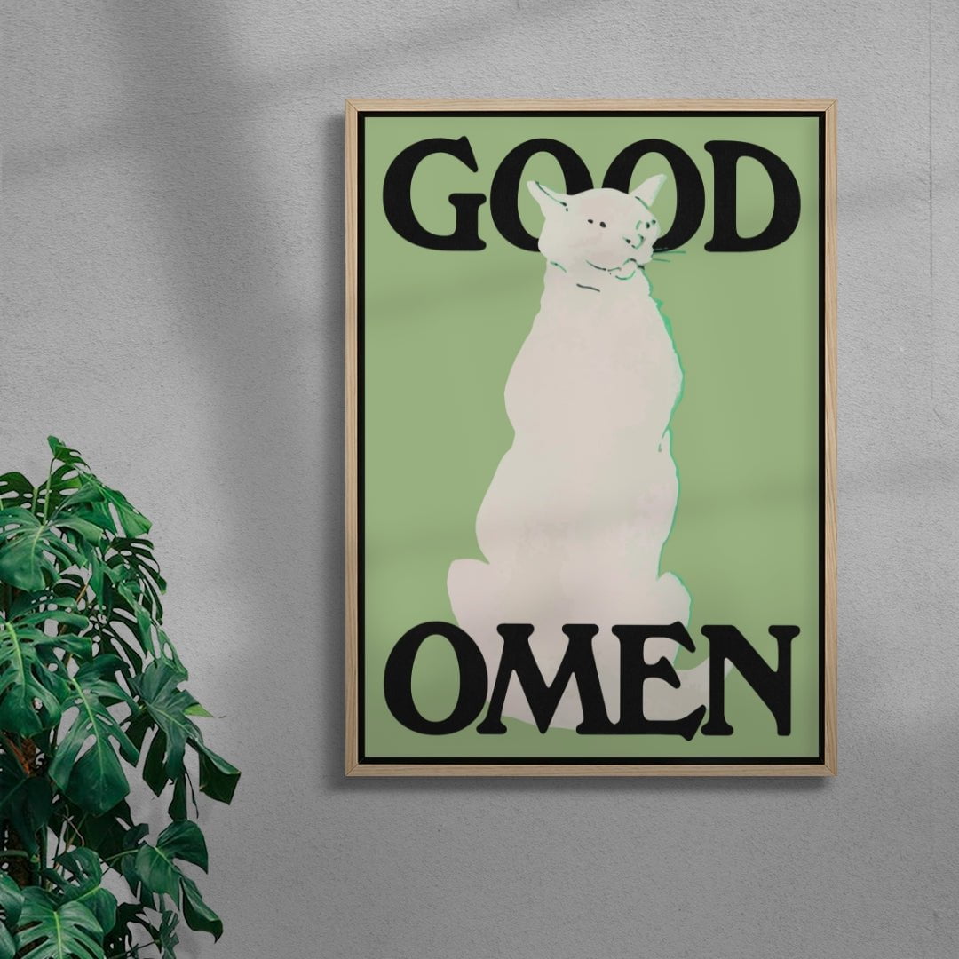Good Omen (Green) contemporary wall art print by Utsav Verma - sold by DROOL