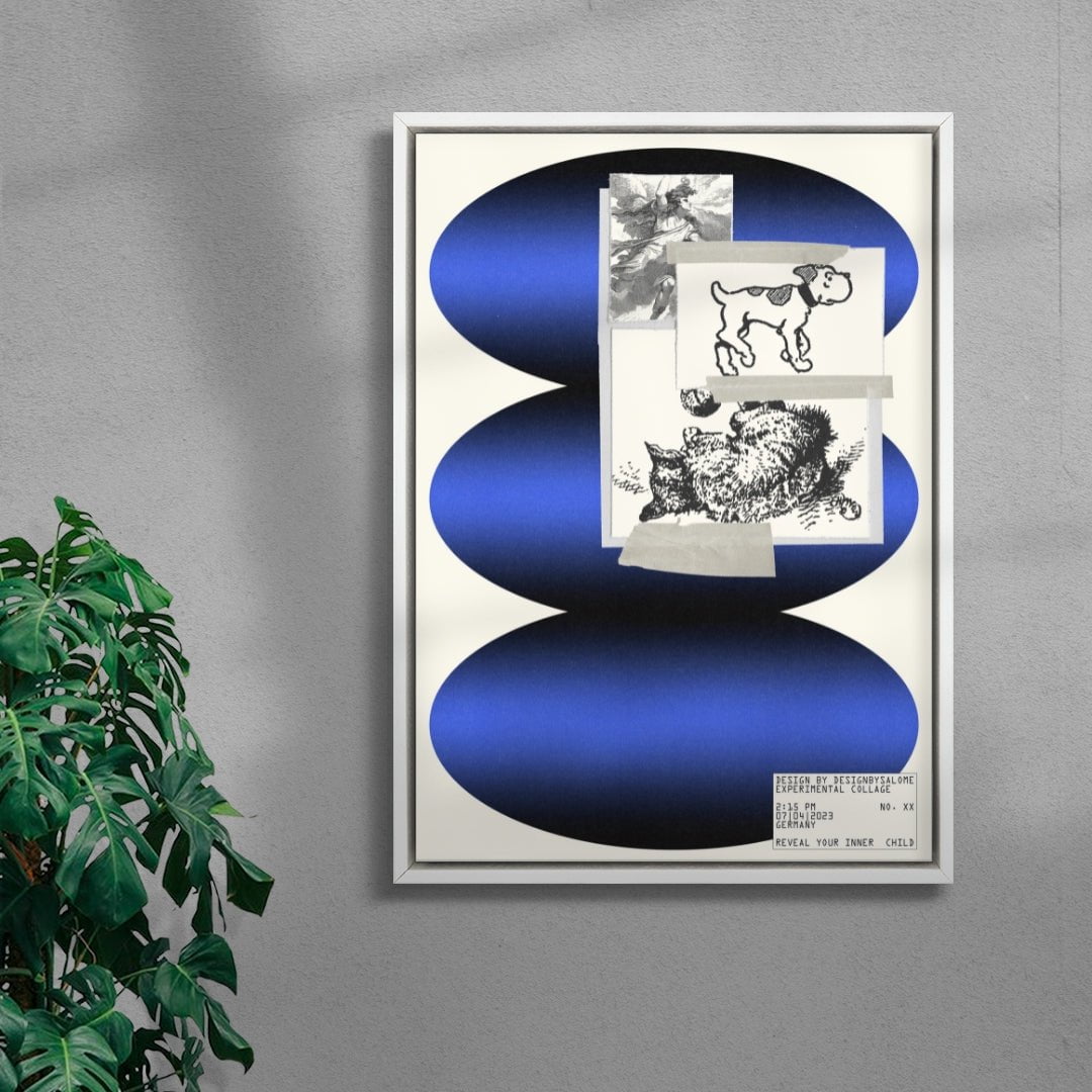 Inner Child Blue contemporary wall art print by Salome Frenzel - sold by DROOL