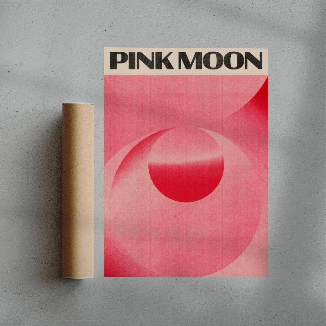 Pink Moon contemporary wall art print by Henry M. - sold by DROOL