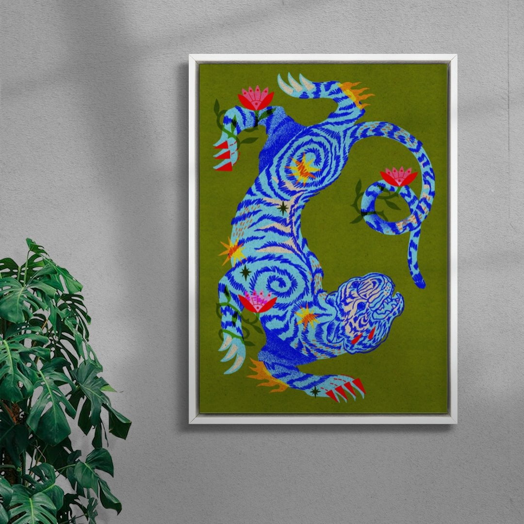 Tiger Guardian contemporary wall art print by Kwonny - sold by DROOL