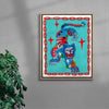 Tiger in Blue contemporary wall art print by Kwonny - sold by DROOL
